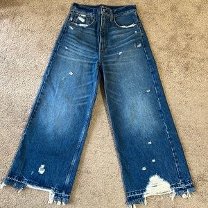 Abercrombie and Fitch Wide Leg Distressed Jeans
